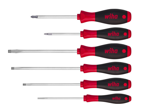 Set di giravite SoftFinish® A taglio, Pozidriv 6 pz. con attacco esagonale