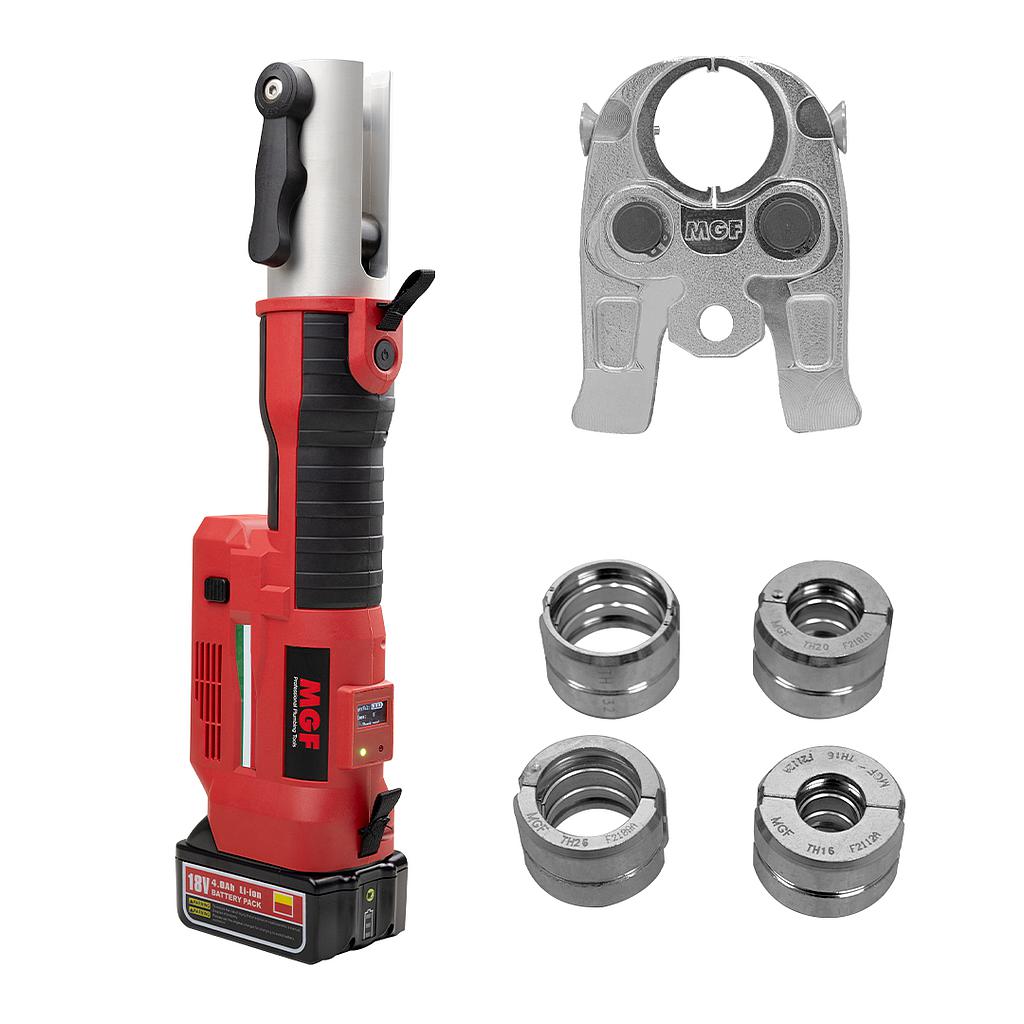 Kit Pressatrice 321B c/ganascia e 4 inserti (M 15-18-22-28) e 2 batterie